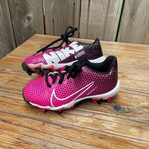 Nike Pink Softball Cleats Kids 10 C Fast Flex Hyper Diamond